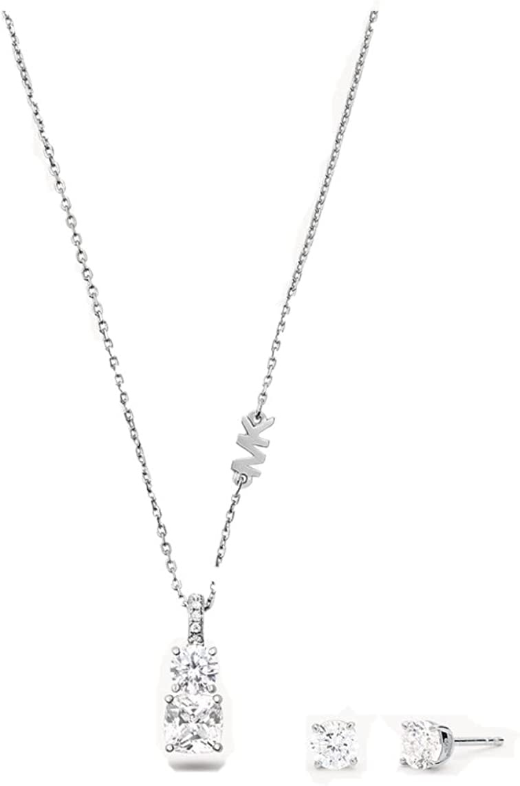 MICHAEL KORS PREMIUM SILVER COLLECTION Mod. MKC1545AN040 Special Pack Necklace + Earrings